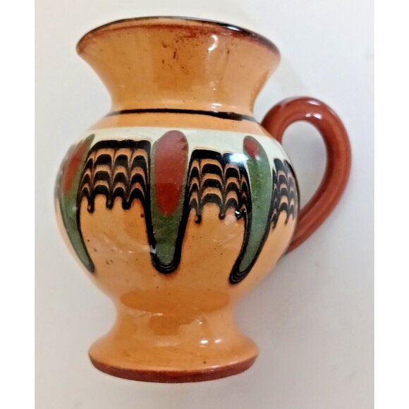 Gorgeous Pottery Small Pitcher Jug Vase Clay ? Marked - Picture 1 of 9